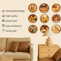Ramayan Bengal Pattachitra Wall Plates -Set of 9