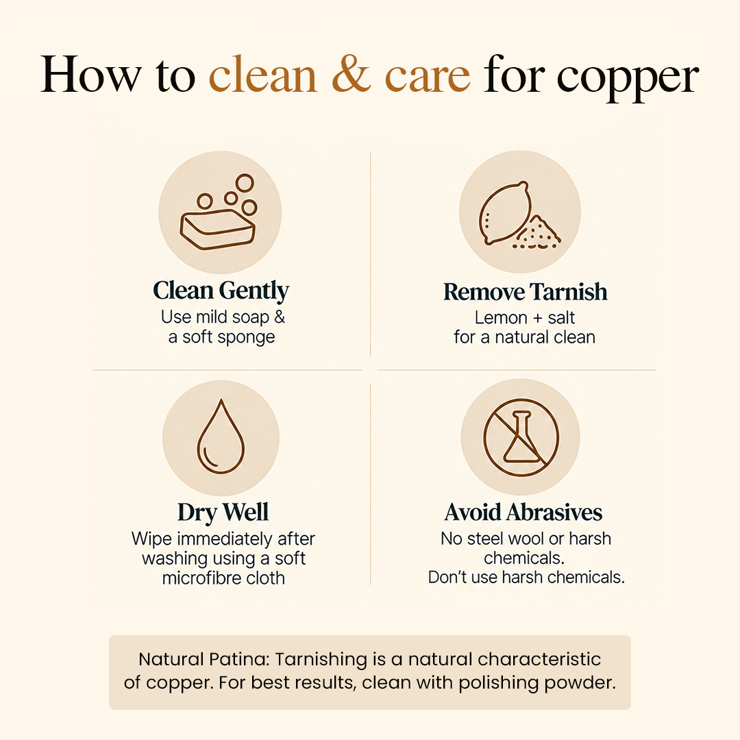 Daily Copper Wellness Gift Box – 4 in 1 (1 Jal Neti Pot + 2 Tongue Cleaners + 1 Pair of Eye Wash Cups + 1 Copper Charging Capsule)