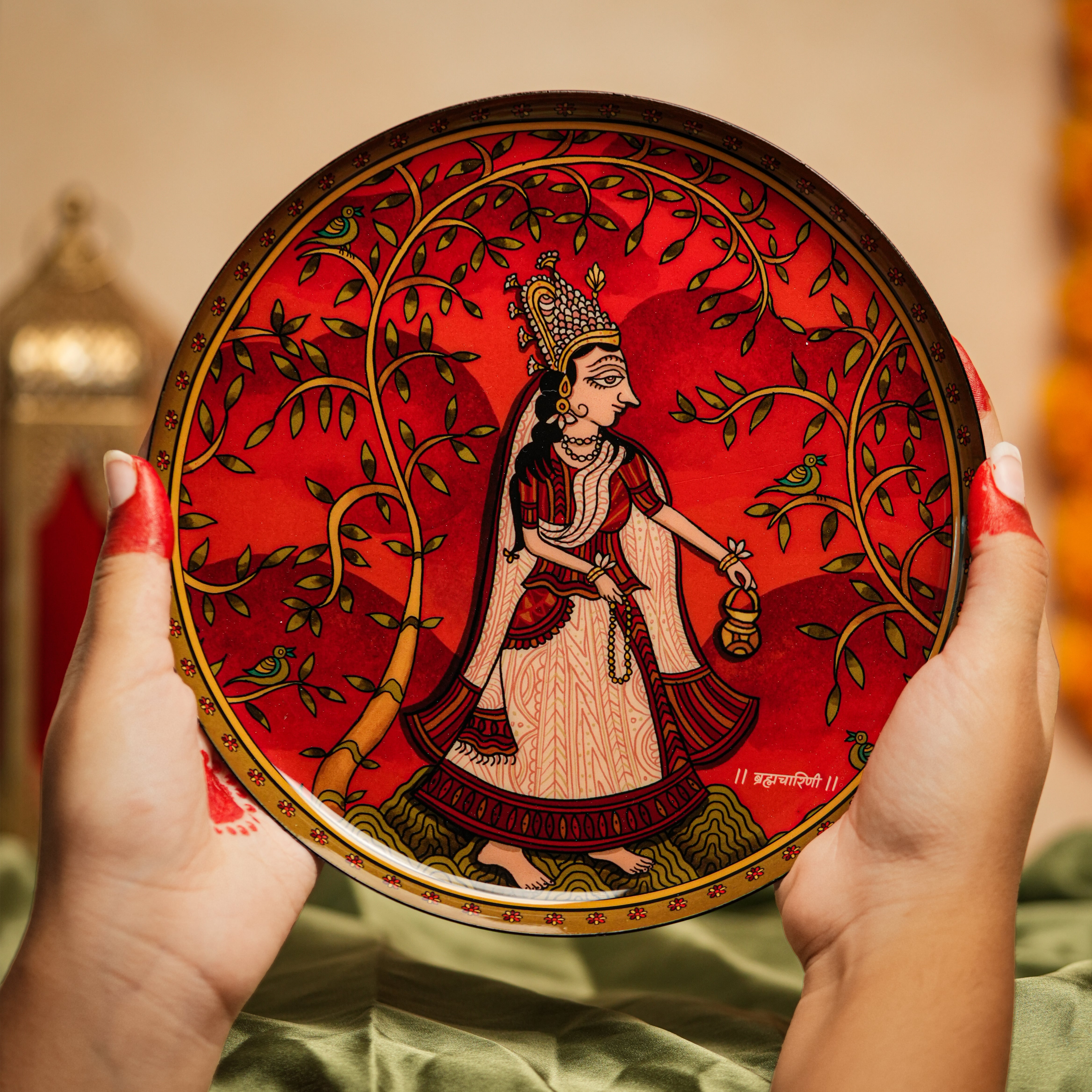 Navdurga Navratri Mata ni Pachhedi Wall Plates - Set of 9