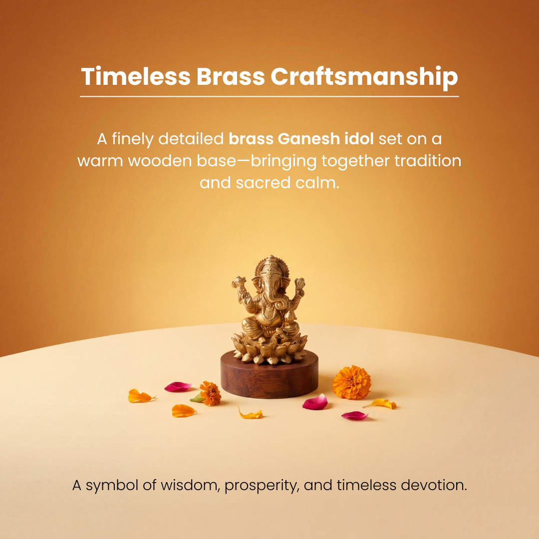 Padmasan Ganapati-Brass Cardashboard Idol