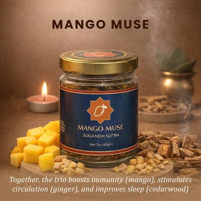 Sugandh Sutra Home Fragrance Bakhoor Refill Jar- Mango Muse for Creative Stimulation 65gm