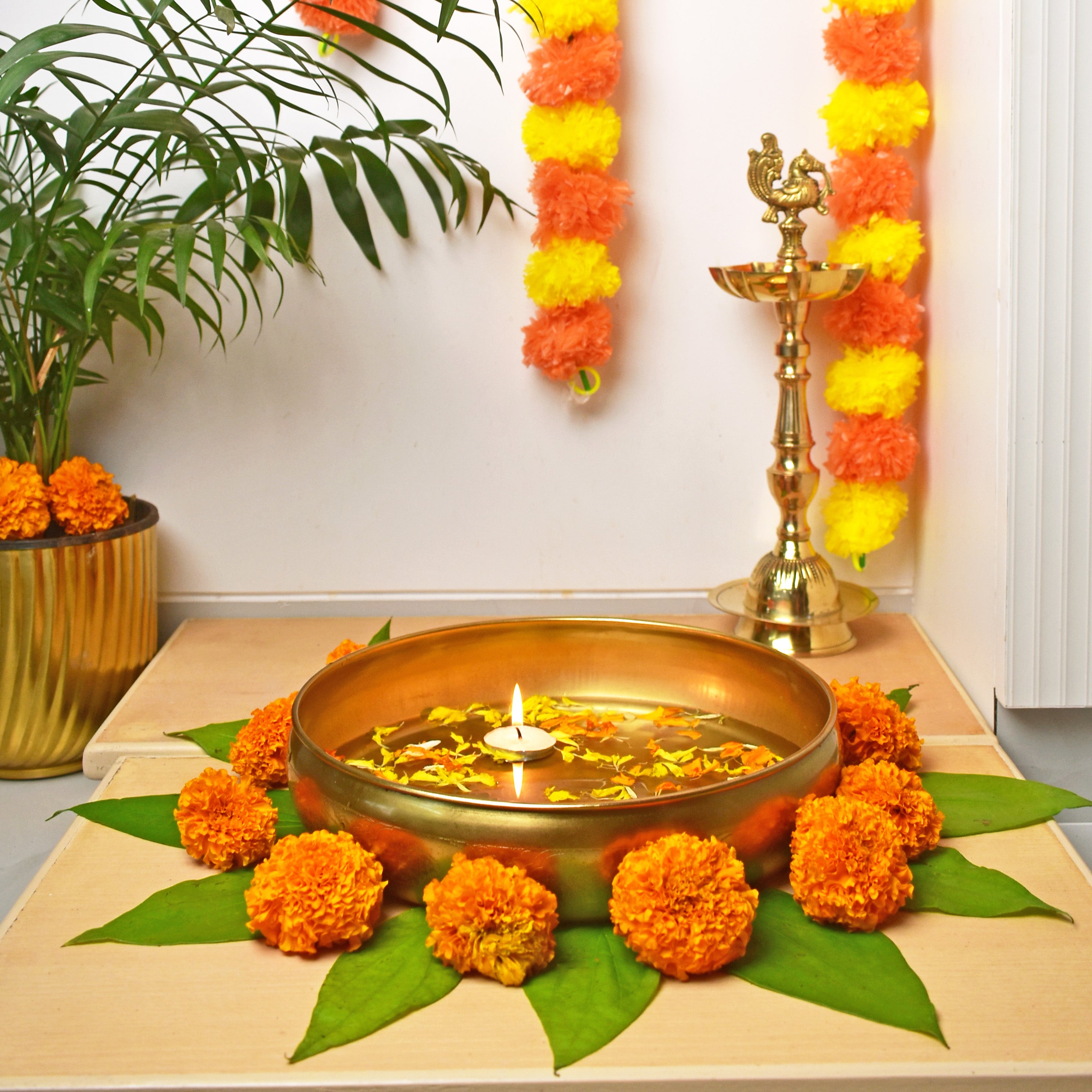 Maitri Brass Plated Urli