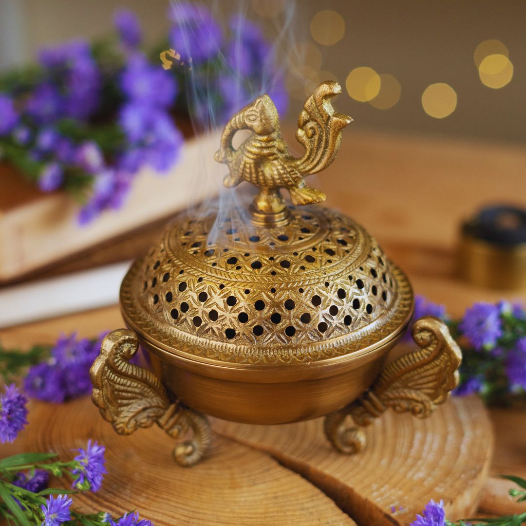 Sanchi Brass Loban lamp / Dhoop Dani / Dhuni