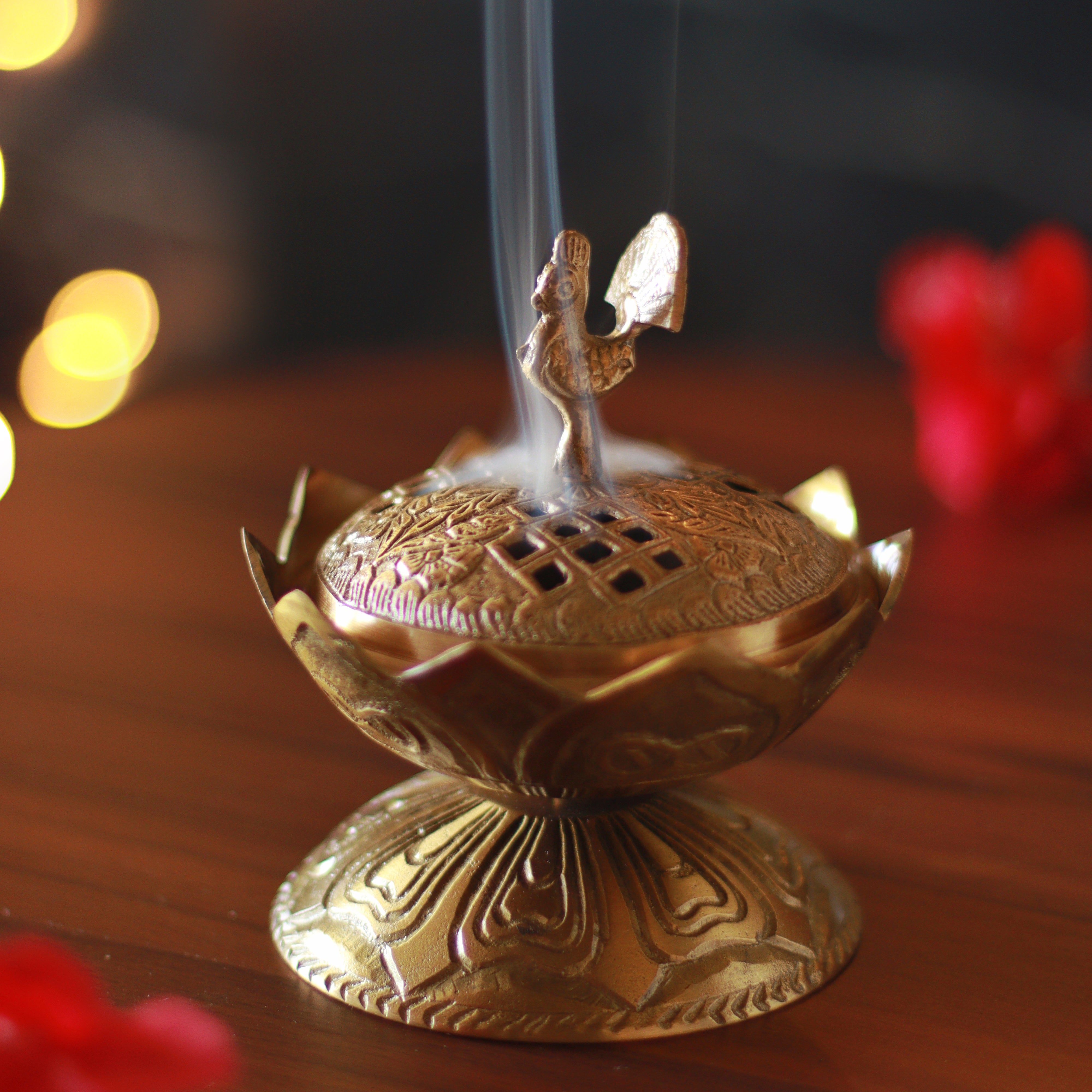Lotus Brass Loban Lamp I Dhoop Dani | Dhuni