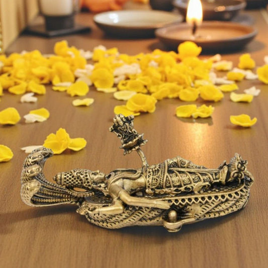 Lord Vishnu Yog Nidra Brass Idol / Car Dashboard