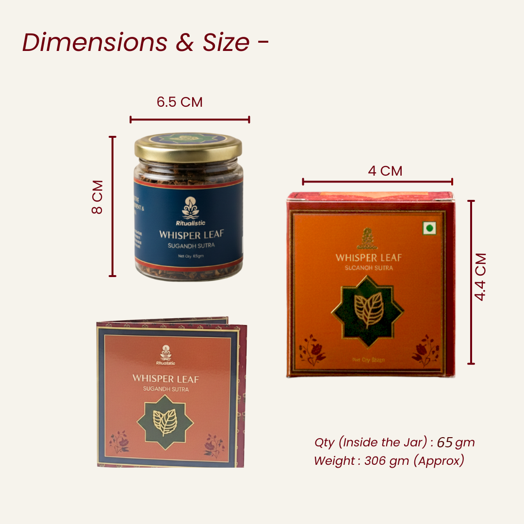 Sugandh Sutra Home Fragrance Bakhoor- Whisper Leaf for Cleansing & Uplifting 65gm