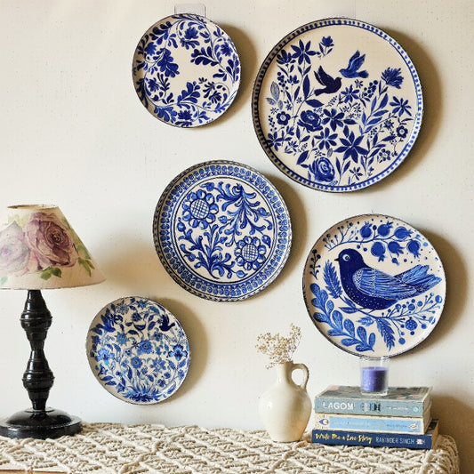 Holland Delft Art Wall Plates- Set of 5