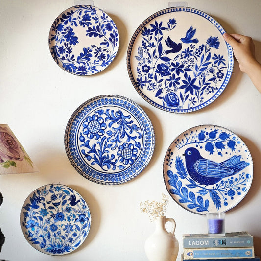 Holland Delft Art Wall Plates- Set of 5