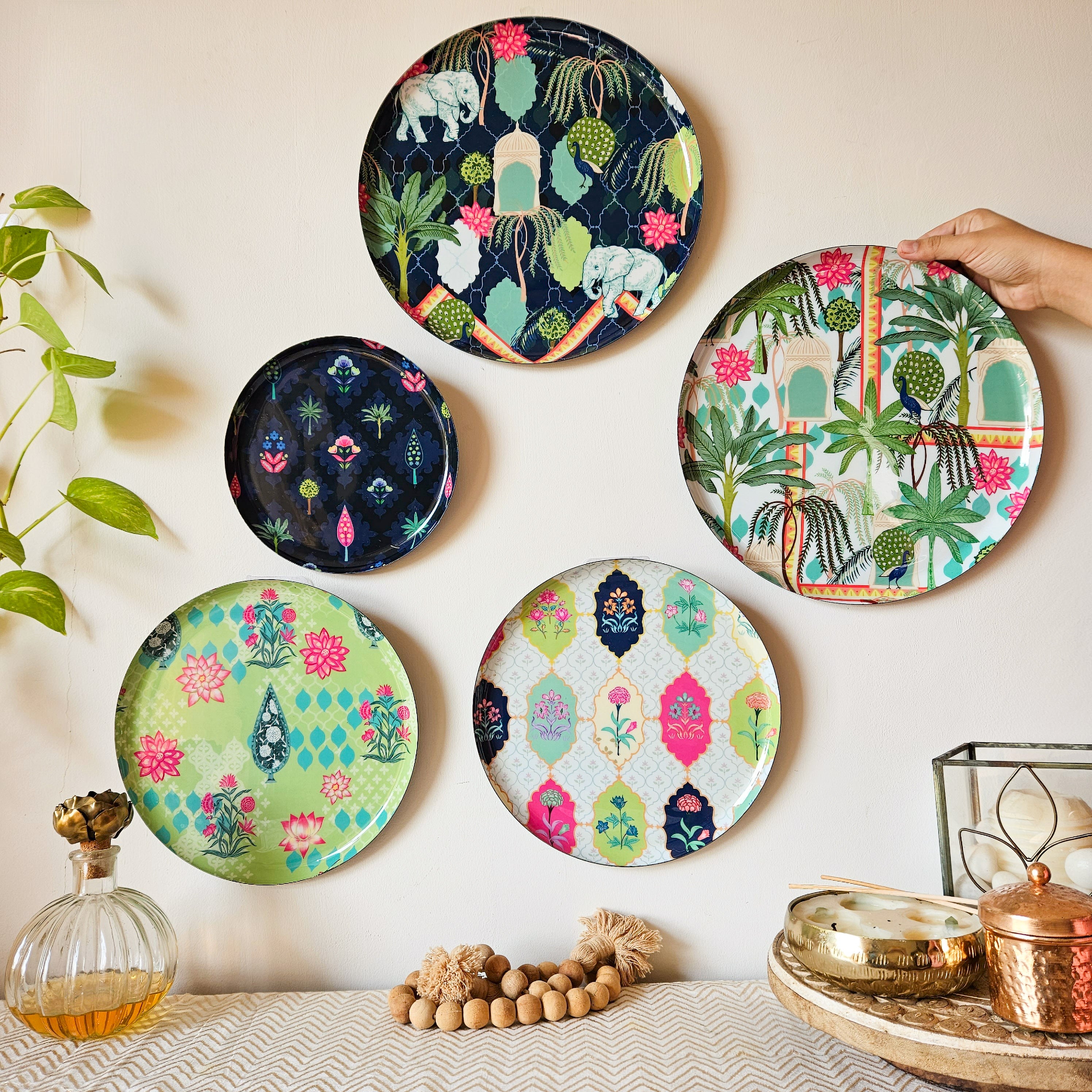 Jaipur Haveli Wall Plates- Set of 5