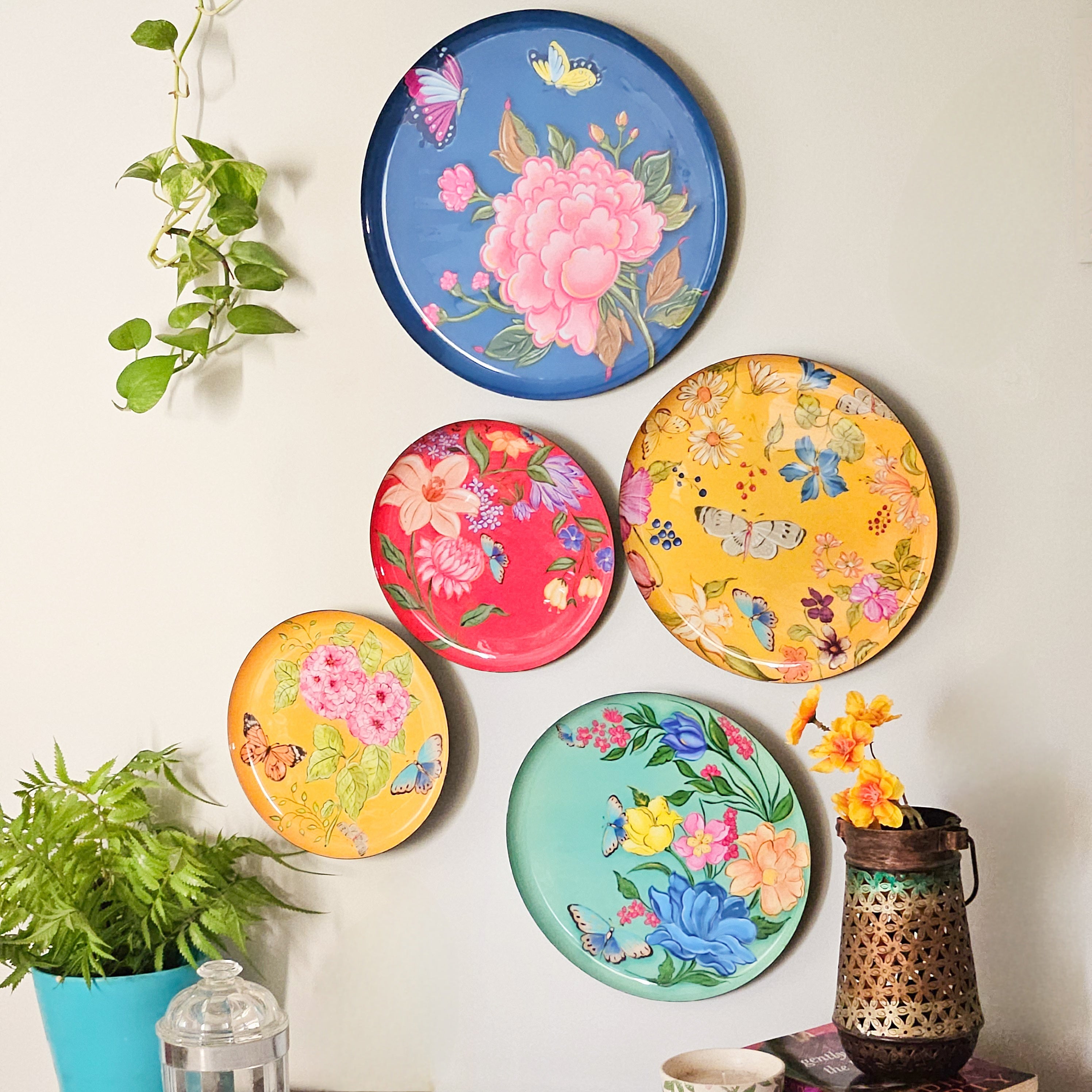 Pushpam Wall Plates- Set of 5