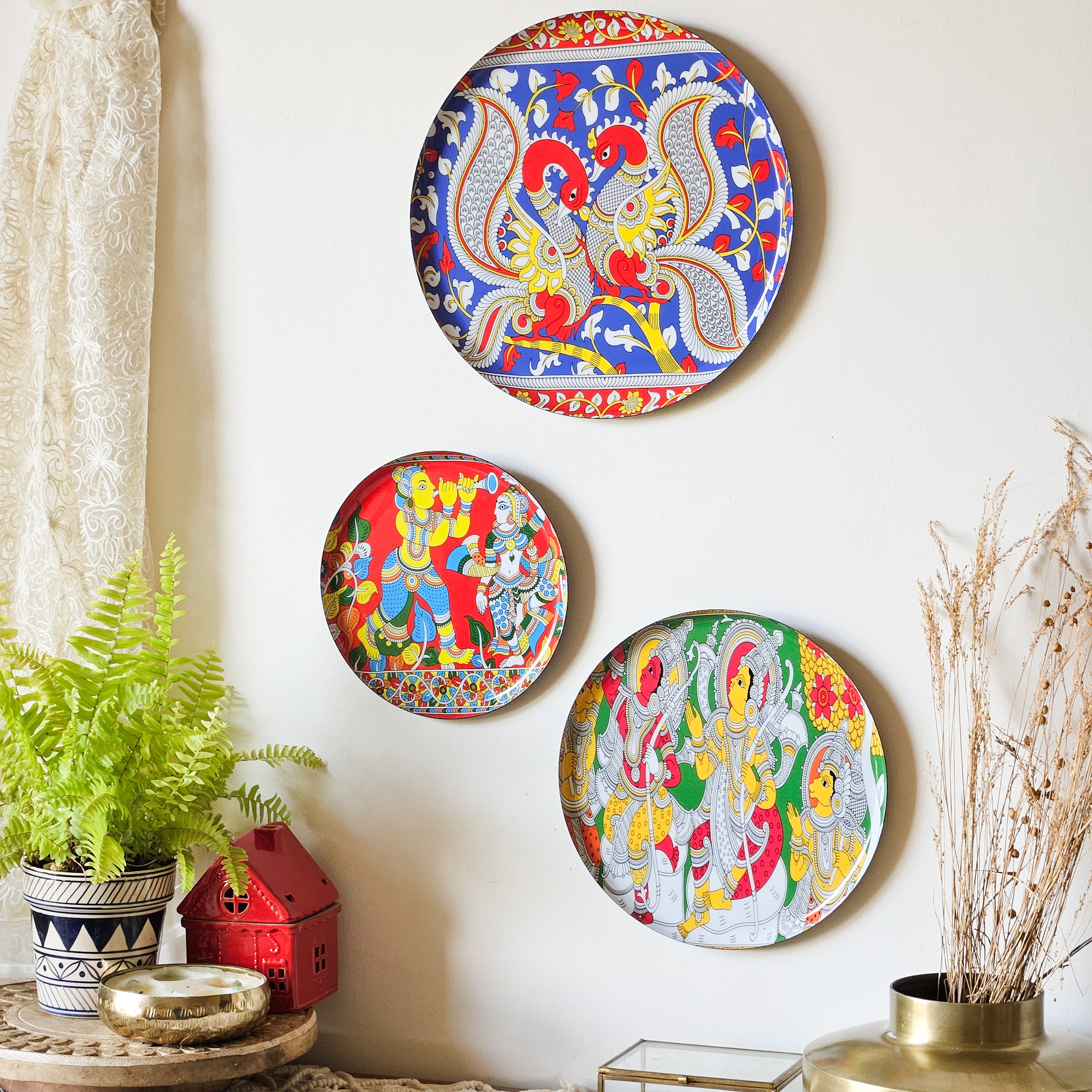 Kalamkari Wall Plates- Set of 3