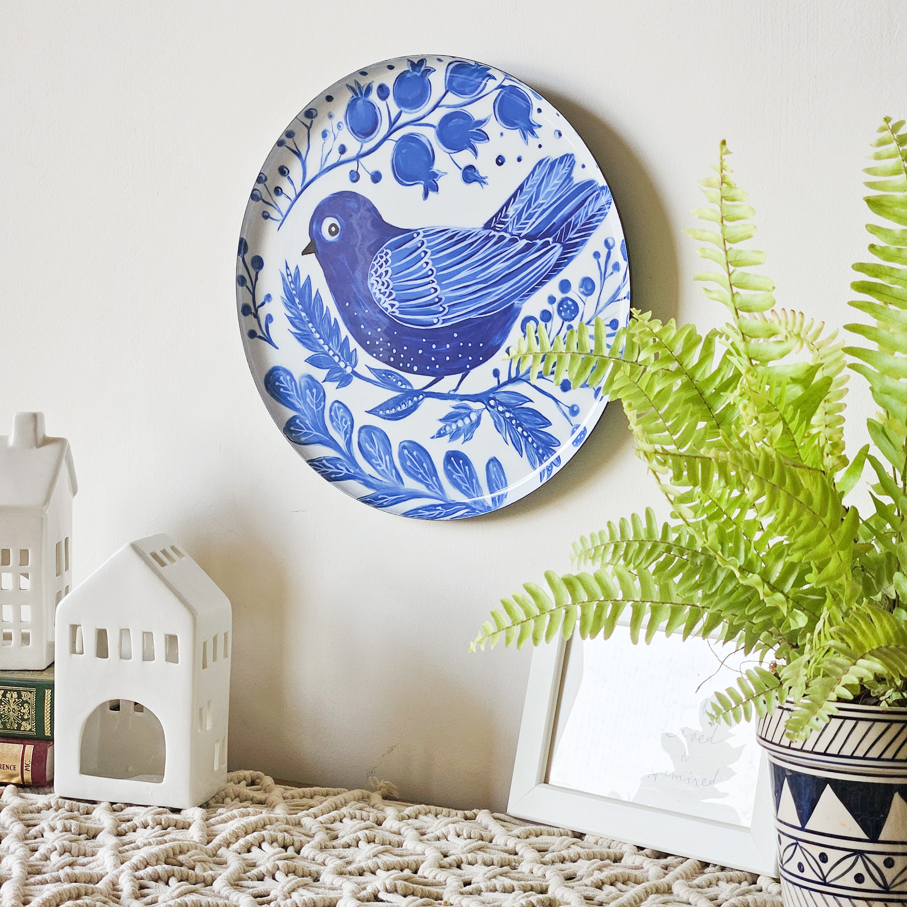 Bird Single Wall Plate with wooden stand