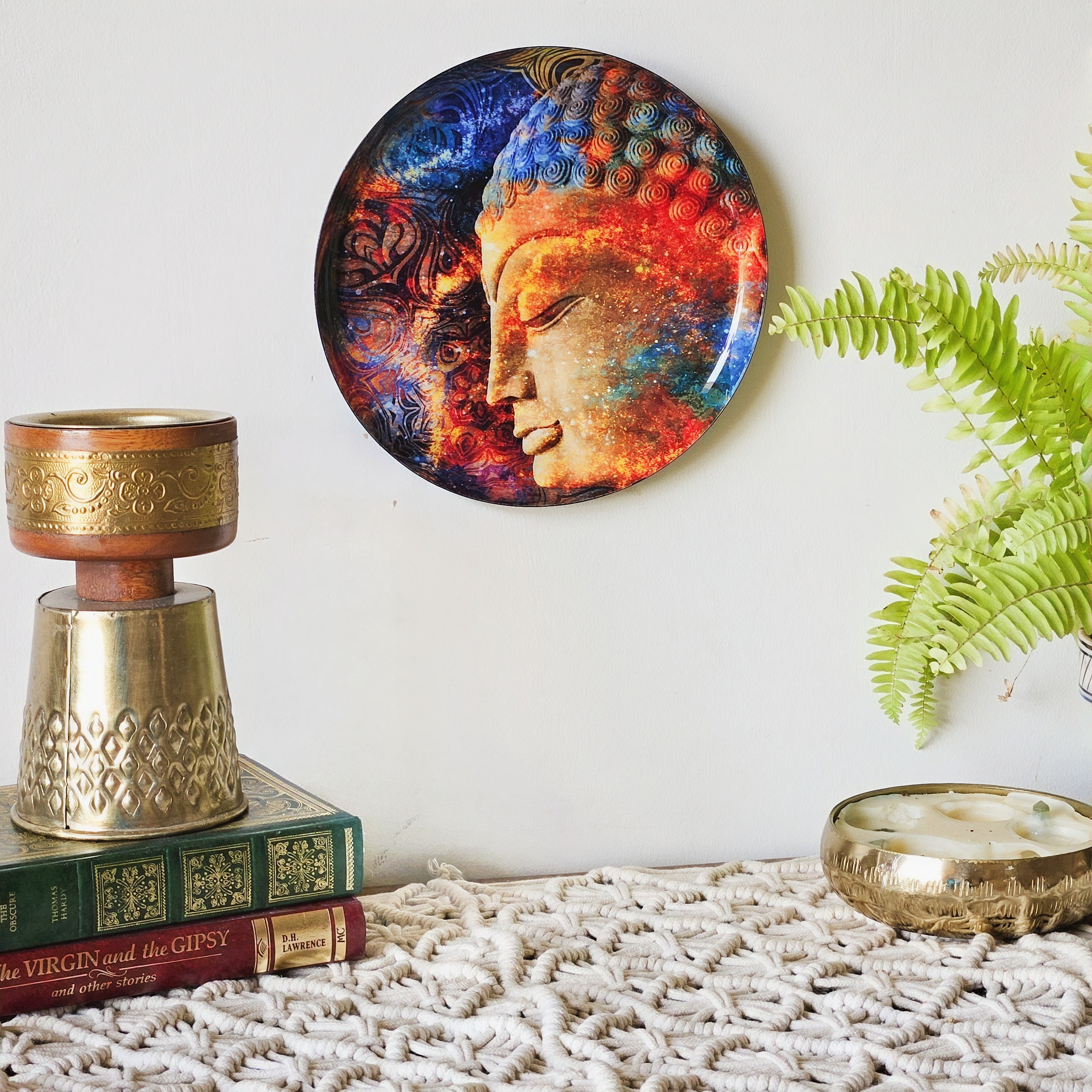 Buddha Single Wall Plate with wooden stand