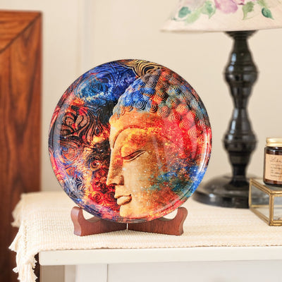 Buddha Single Wall Plate with wooden stand