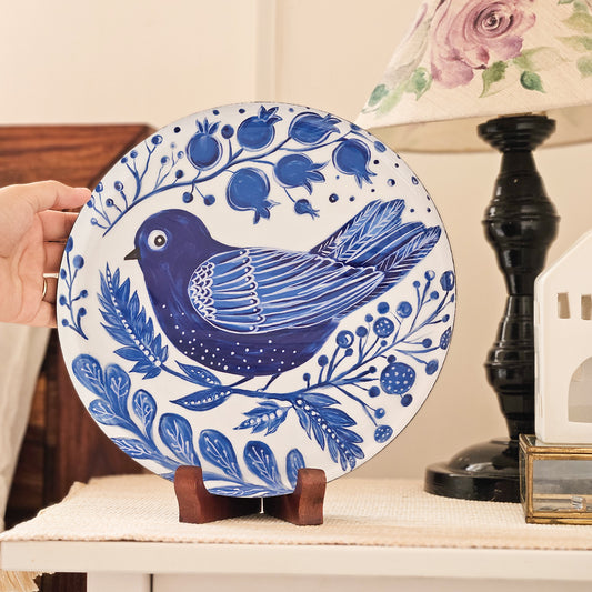 Bird Single Wall Plate 10 Inch with Stand