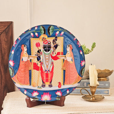 Srinathji Single Wall Plate with wooden stand