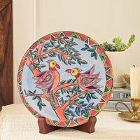 Madhubani Single Wall Plate with wooden stand