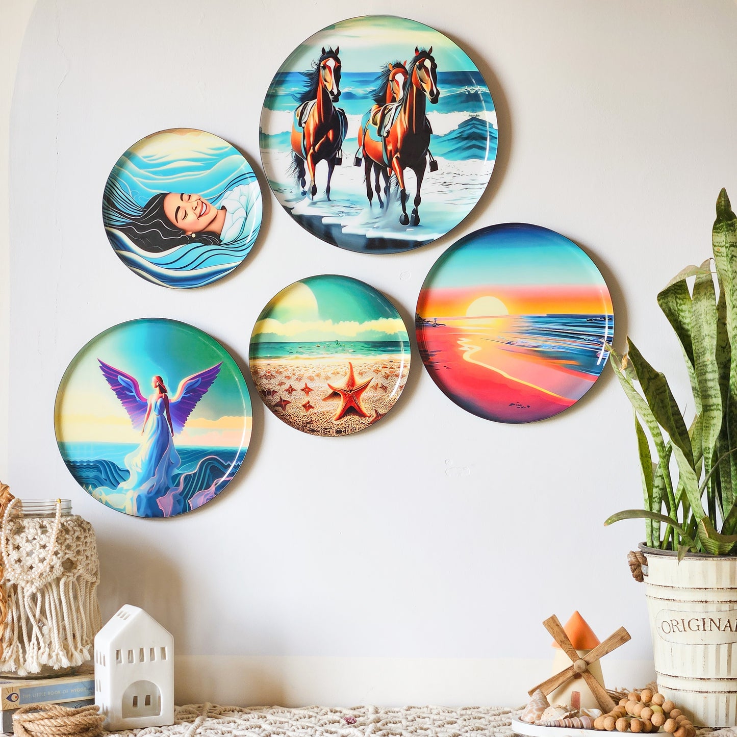 Indian Ocean Wall Plates- Set of 5