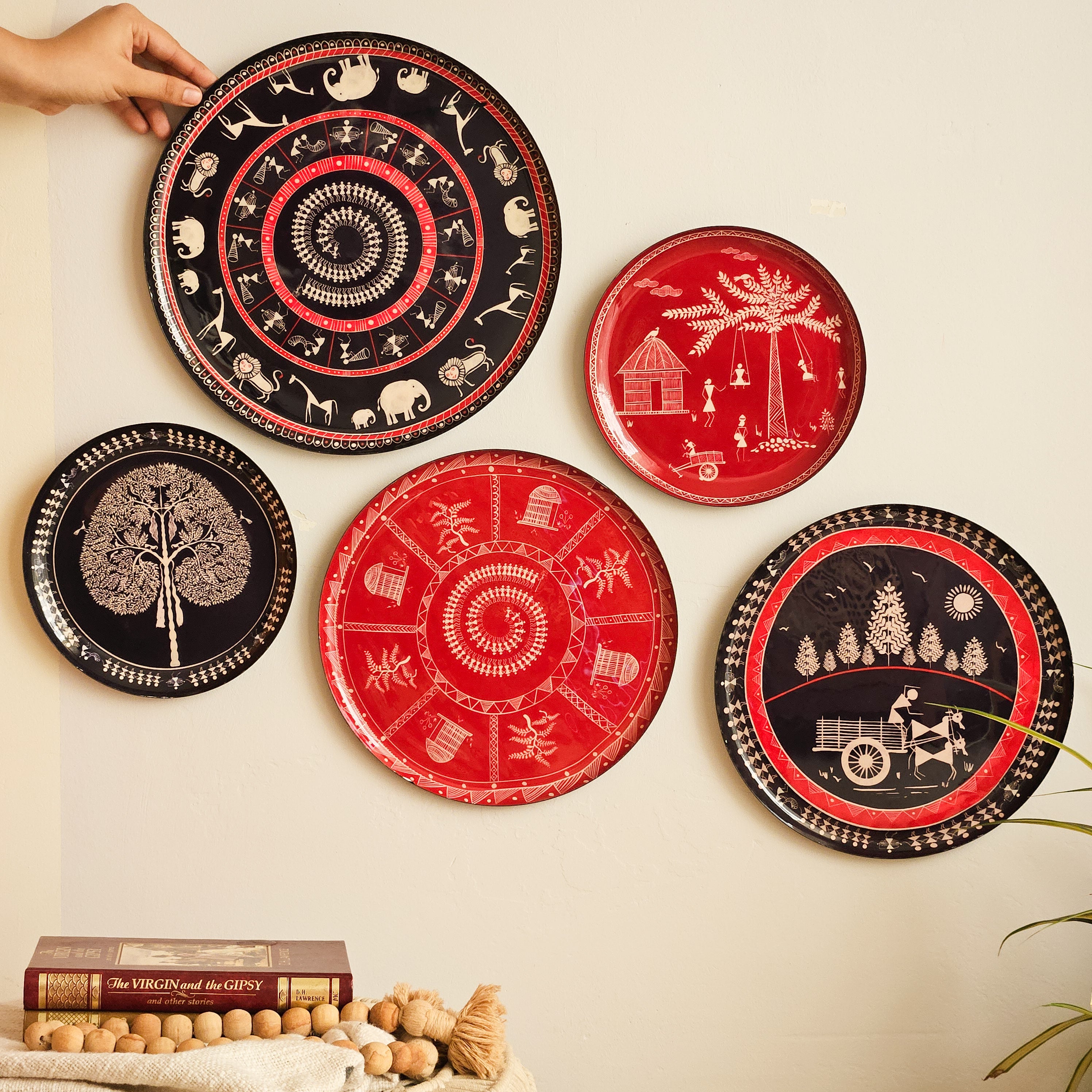 Warli Wall Plates - Set of 5
