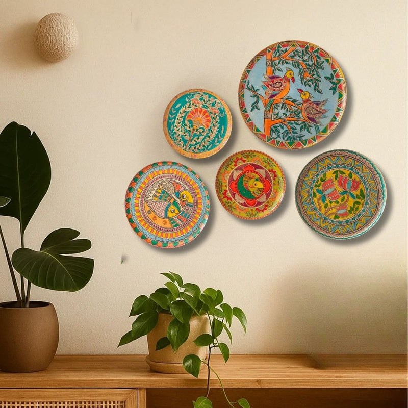 Madhubani Wall Plates- Set of 5