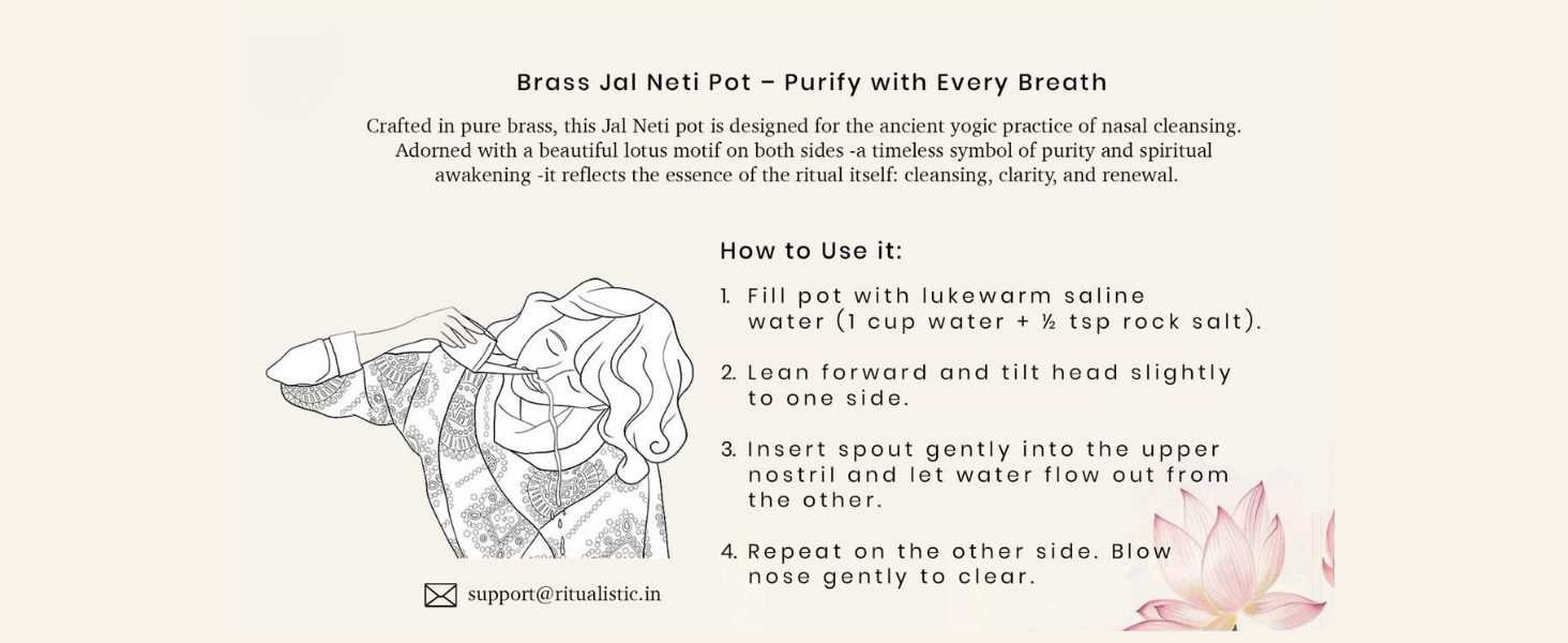 Brass-Lotus Jal Neti Pot