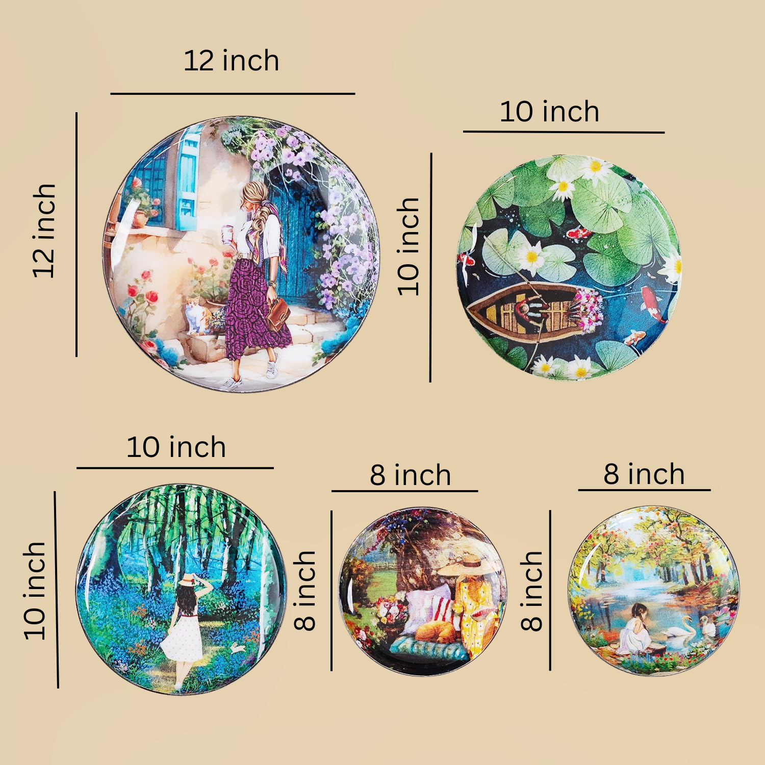 Slice of Life Wall Plates- Set of 5