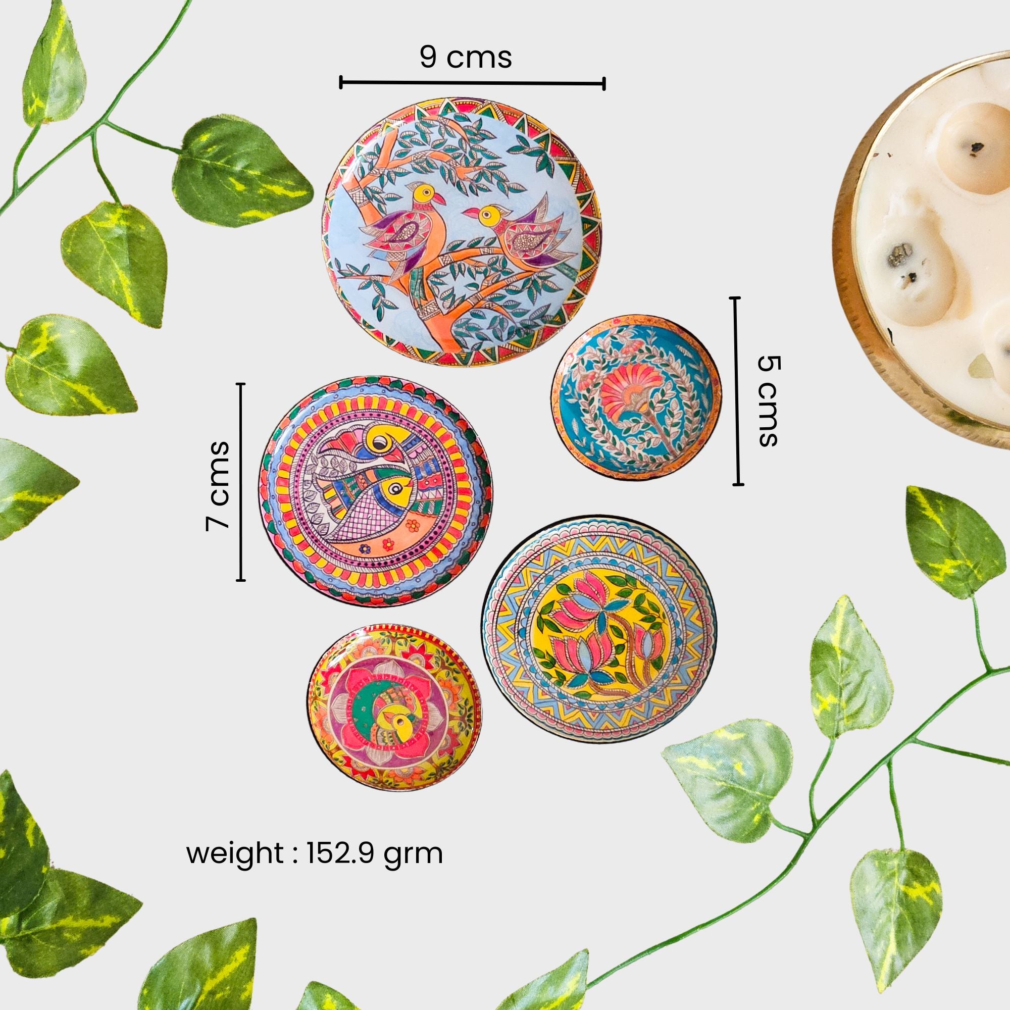 Madhubani Fridge Magnets- set of 5