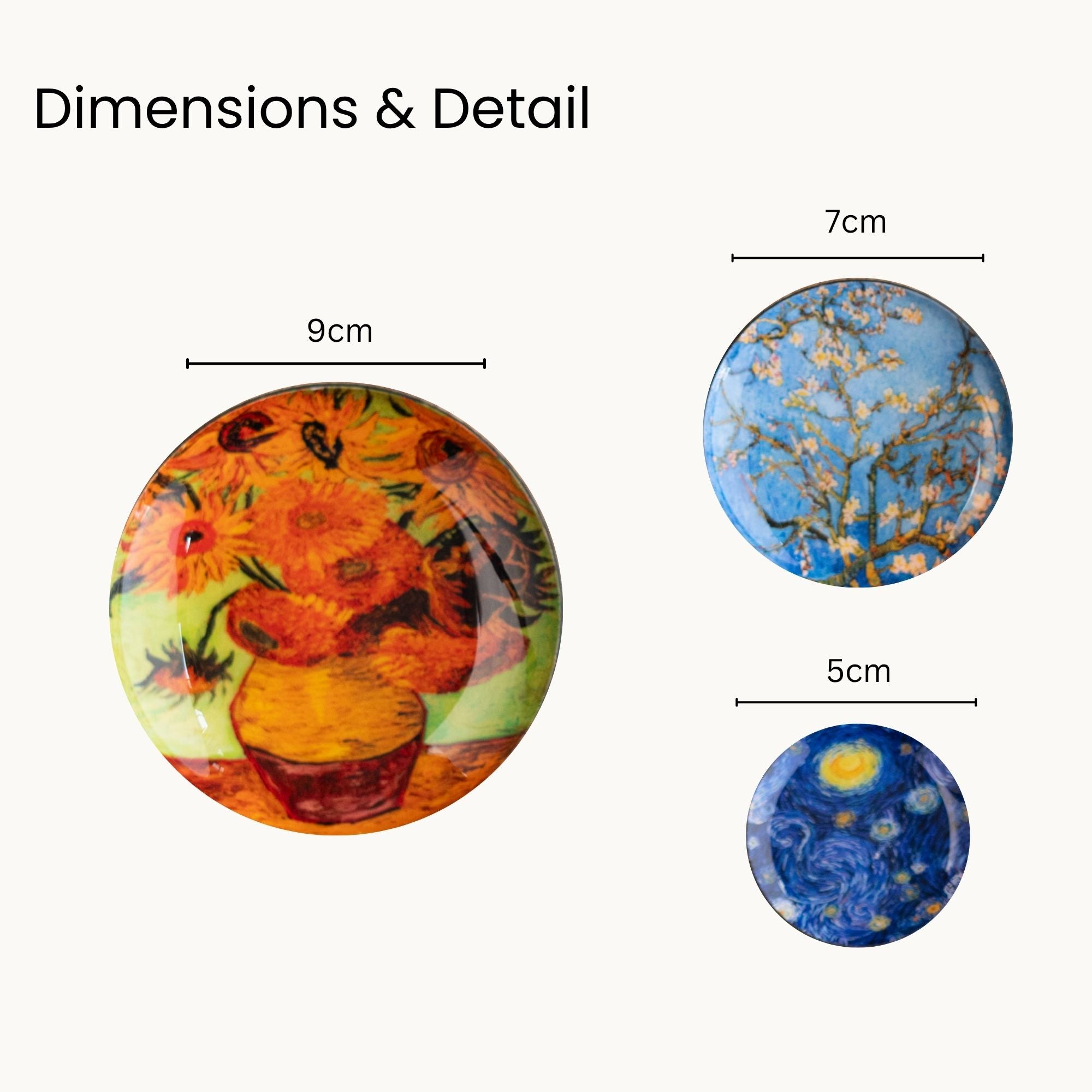 Van Gogh Fridge Magnets- Set of 5