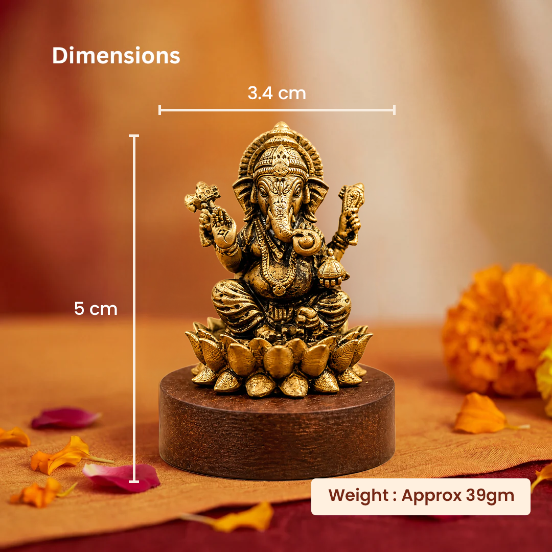 Padmasan Ganapati-Brass Cardashboard Idol