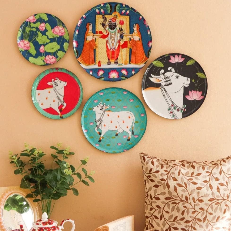 Pichwai Wall Plates - Set of 5
