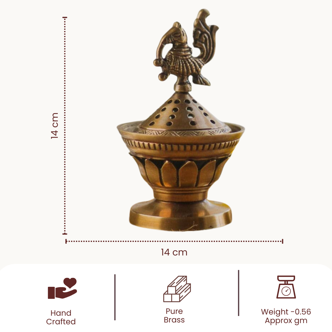 Konark Brass Loban Lamp | Dhuni | Dhoop Dani  | Incense Burner
