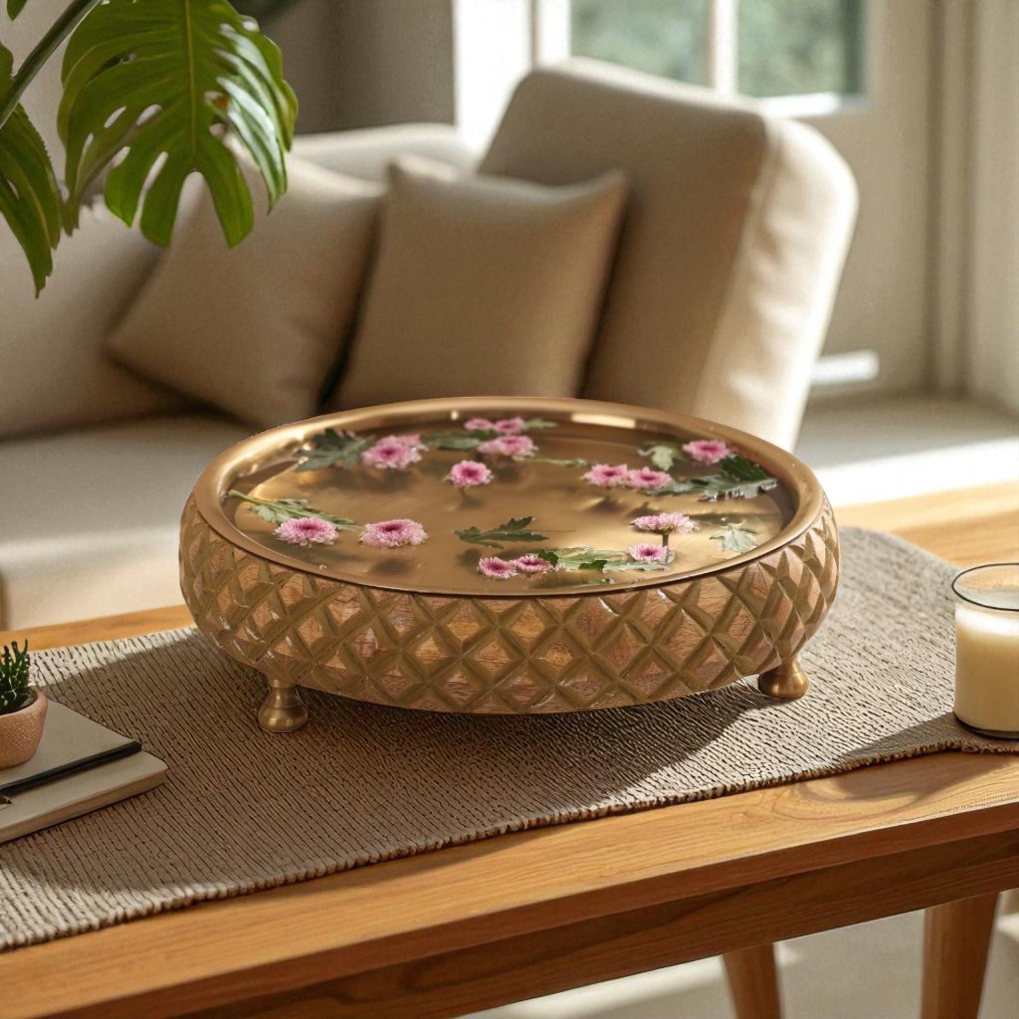 Chitra-Handcarved Wooden Urli