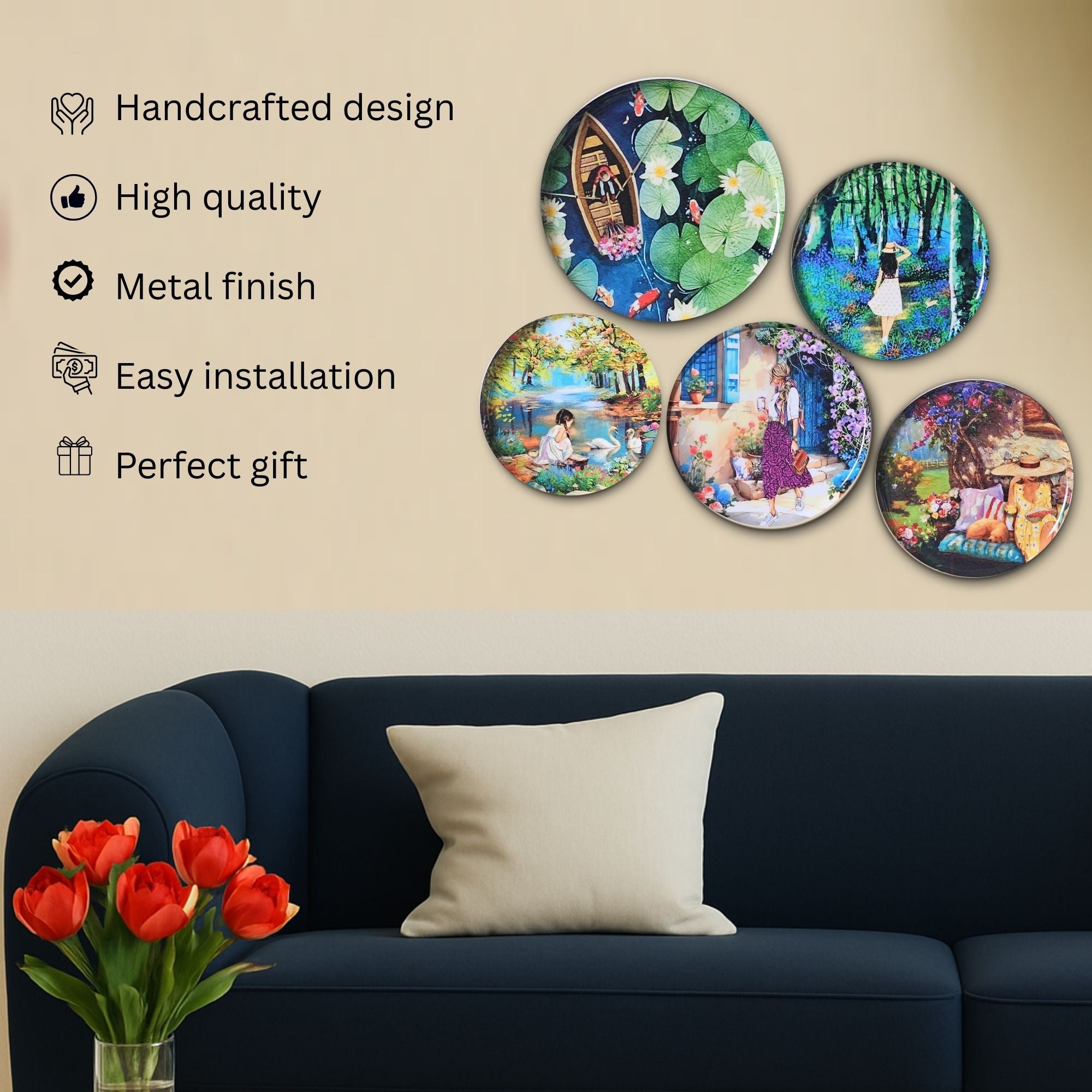 Slice of Life Wall Plates- Set of 5