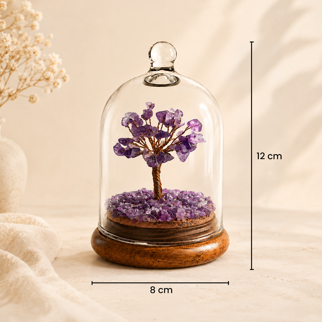 Dome Crystal Wish Tree- Amethyst comes in a Gift Box