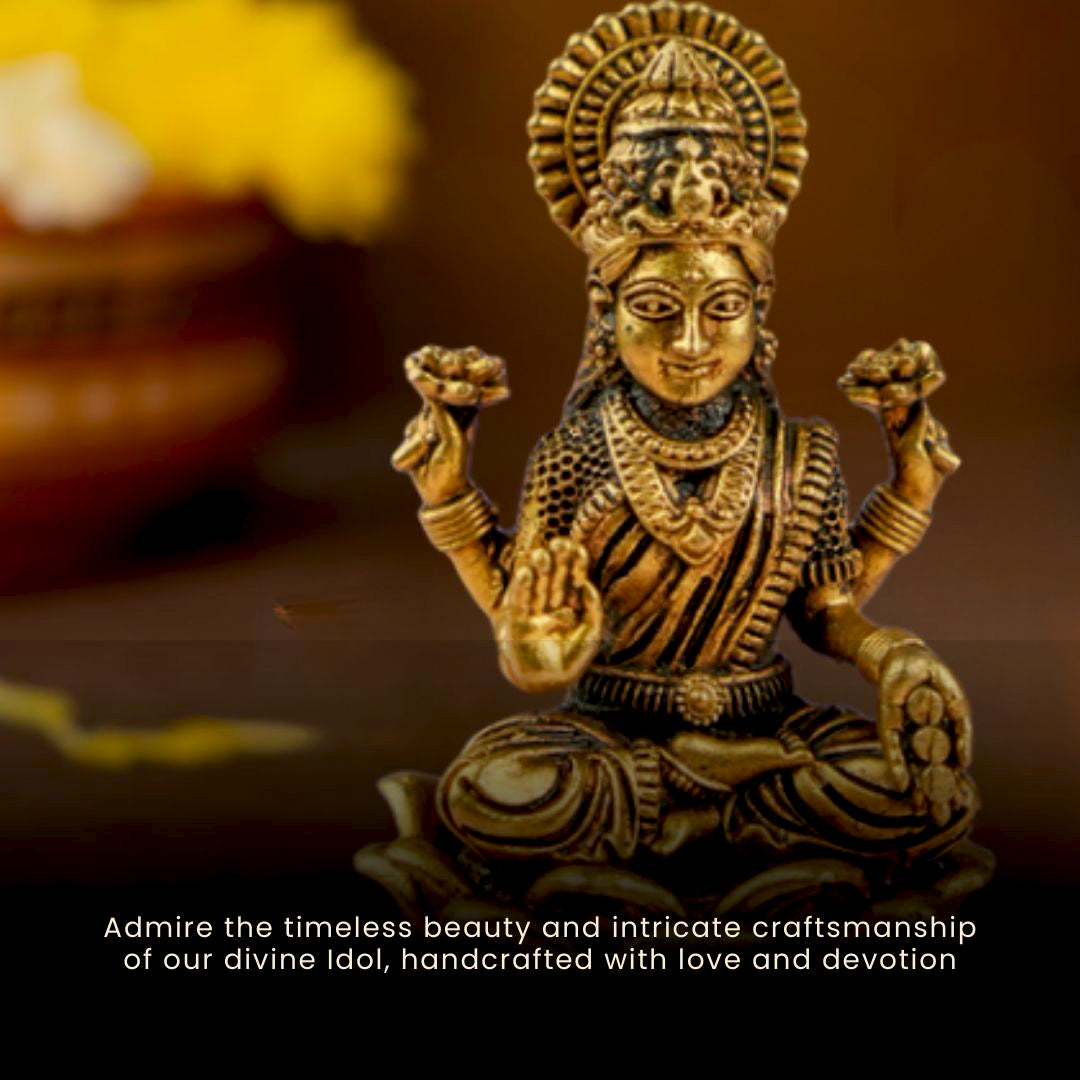 Brass Padma Lakshmi Idol on Lotus Base