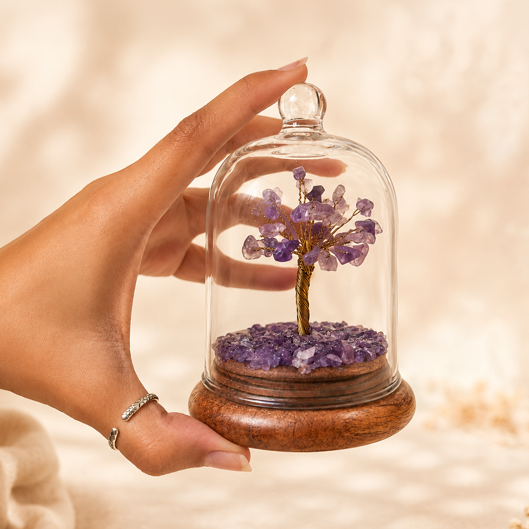 Dome Crystal Wish Tree- Amethyst comes in a Gift Box