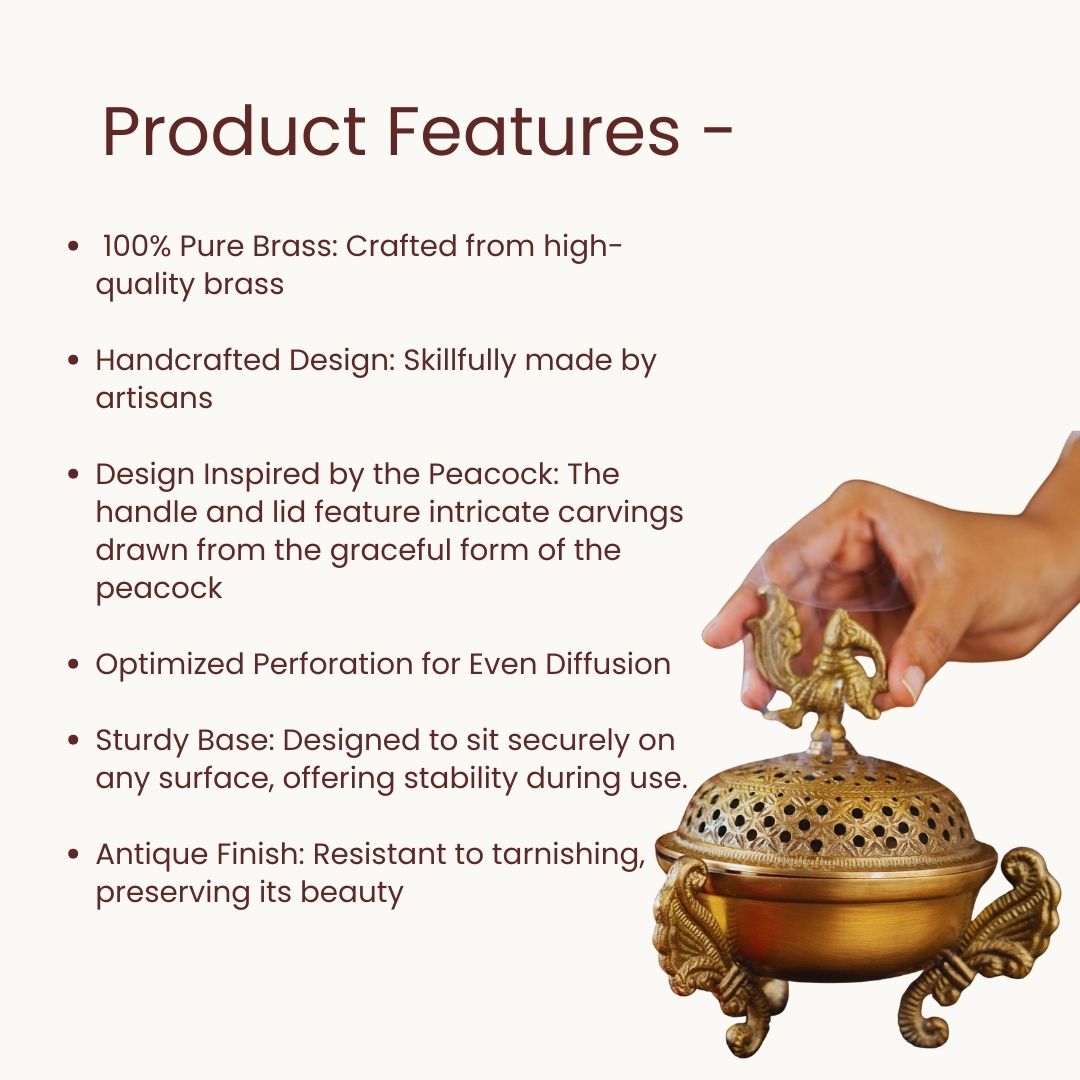 Sanchi Brass Loban lamp / Dhoop Dani / Dhuni