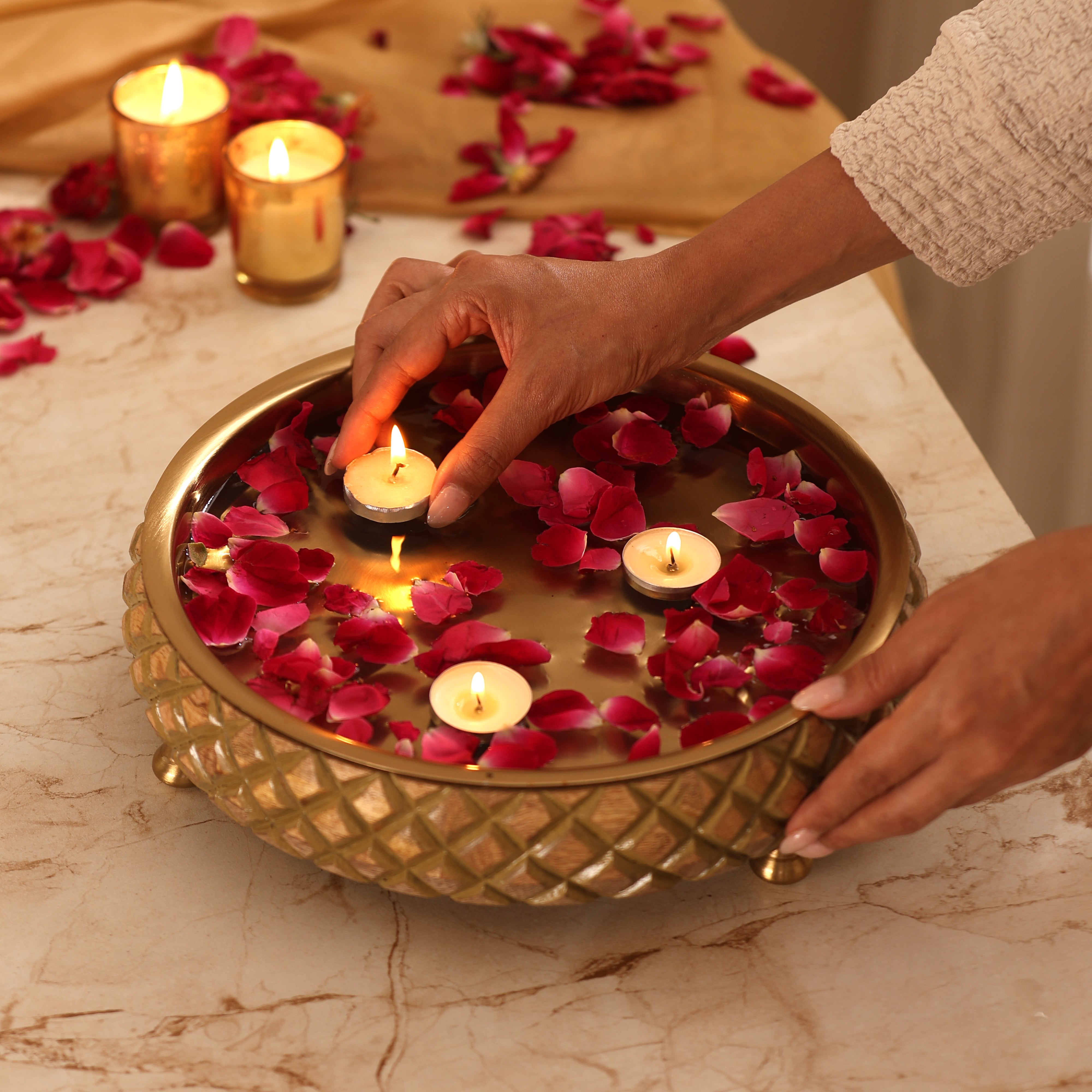 Chitra-Handcarved Wooden Urli