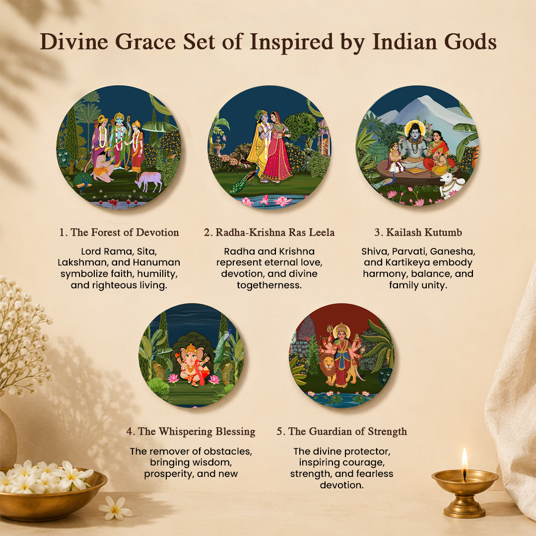 Divya Darshan Divine Wall Plates - Set of 5