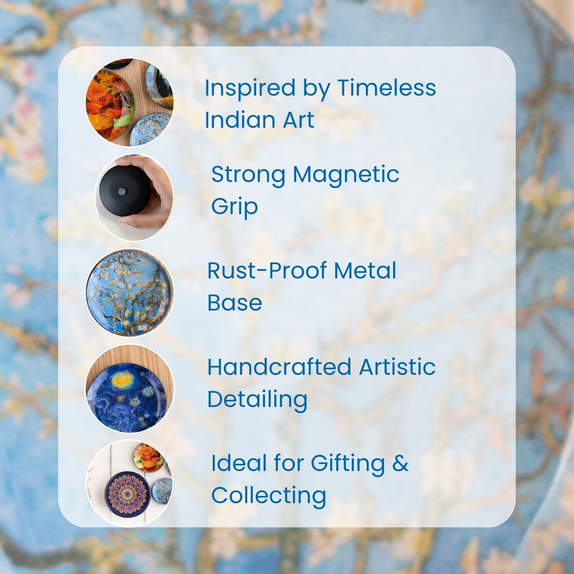 Van Gogh Fridge Magnets- Set of 5