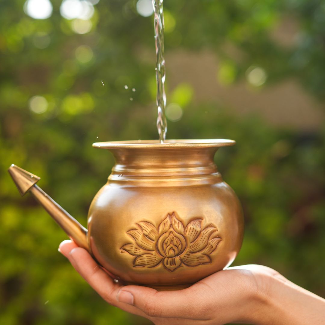 Brass-Lotus Jal Neti Pot