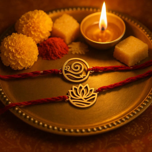 Brass Rakhi Collection Nature Inspired-Rooted in Love – Set of 2