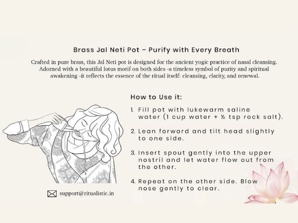 Brass-Lotus Jal Neti Pot