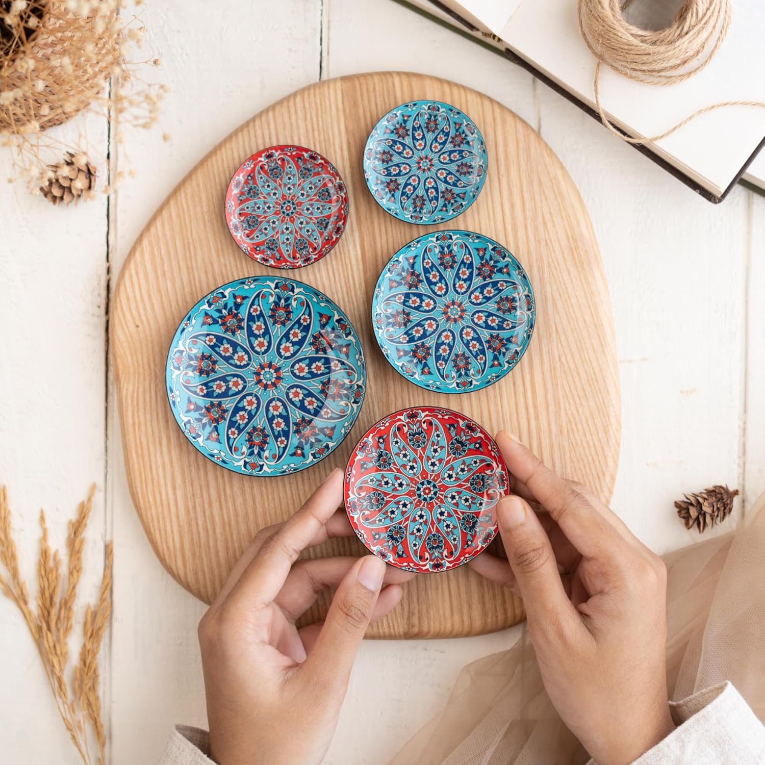 Turkish Blue Art Fridge Magnets – Set of 5