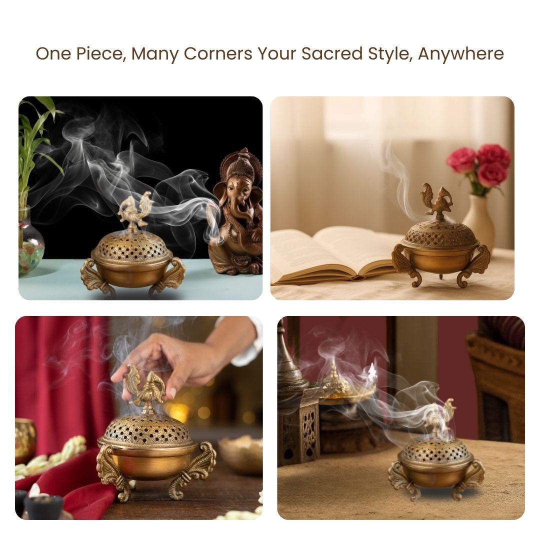 Sanchi Brass Loban lamp / Dhoop Dani / Dhuni