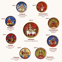 Navdurga Navratri Mata ni Pachhedi Wall Plates - Set of 9