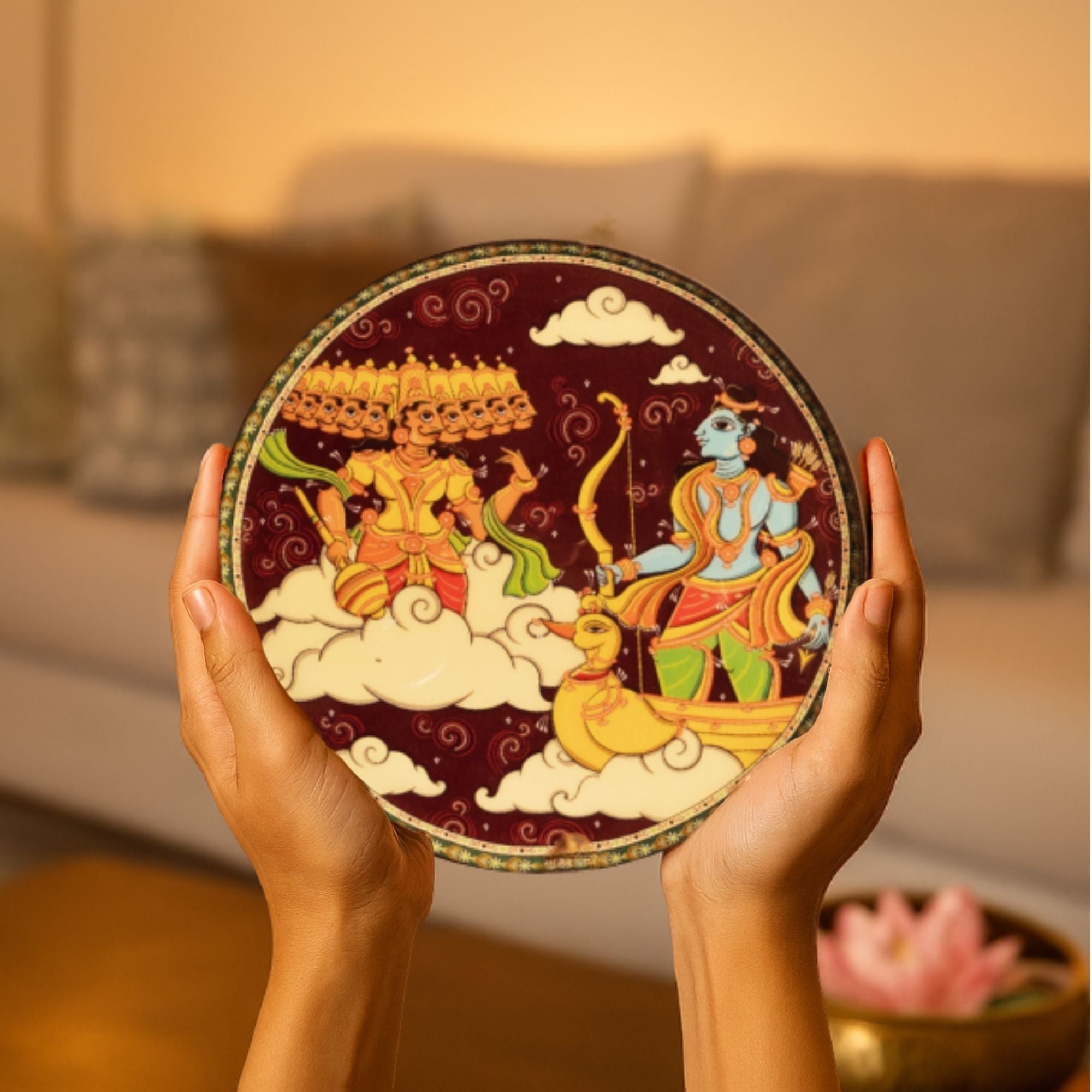 Ramayan Bengal Pattachitra Wall Plates - Set of 5