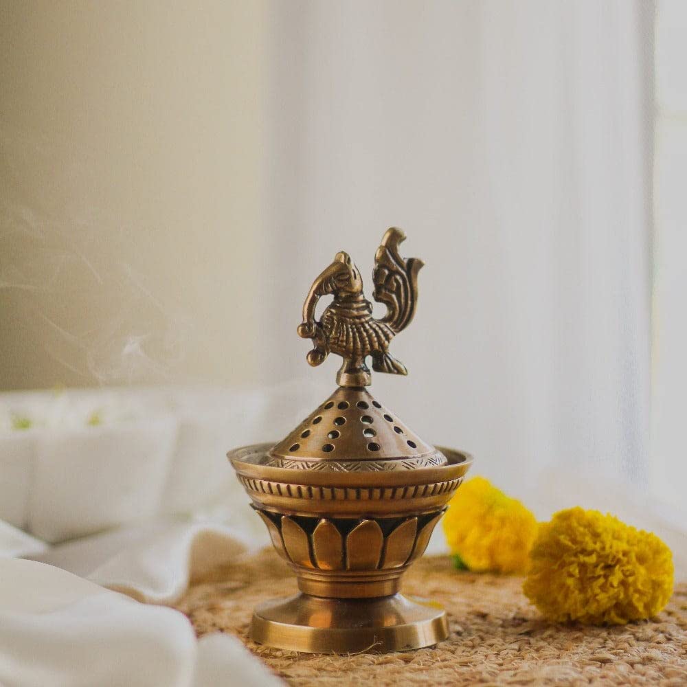 Konark Brass Loban Lamp | Dhuni | Dhoop Dani  | Incense Burner