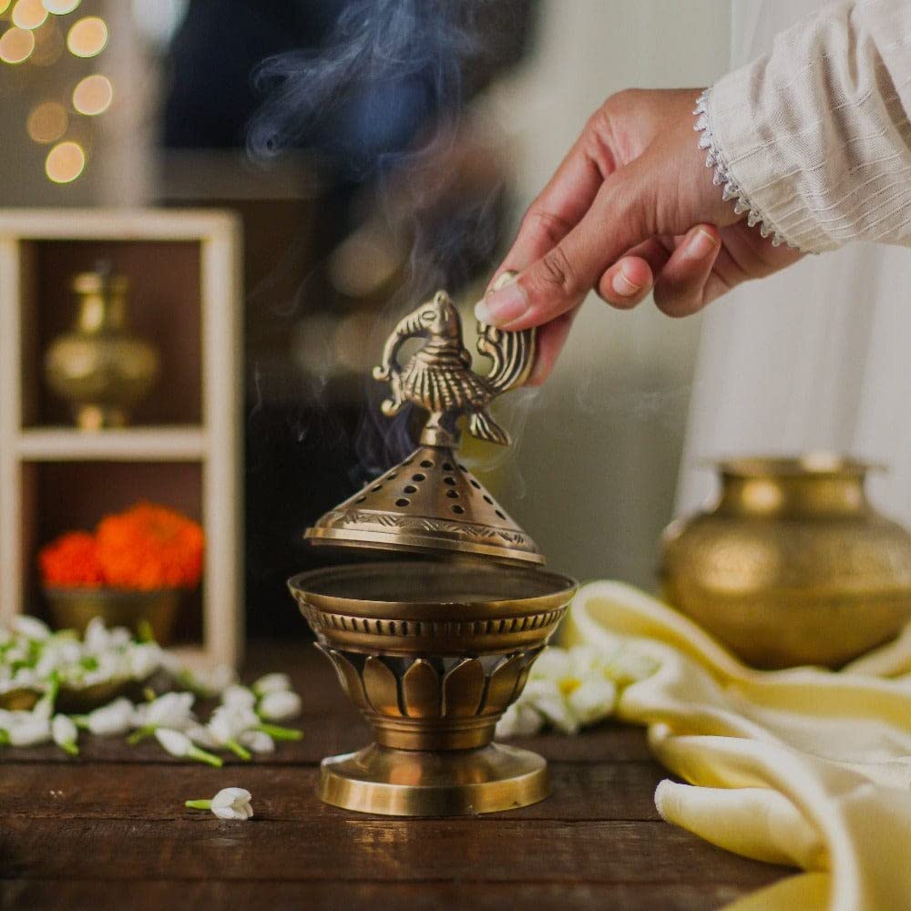 Konark Brass Loban Lamp | Dhuni | Dhoop Dani  | Incense Burner