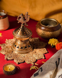 Konark Brass Loban Lamp | Dhuni | Dhoop Dani  | Incense Burner